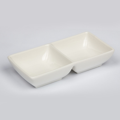 Соусник двойной 14*7*3 cм, 70*70 мл, фарфор, P.L. Proff Cuisine