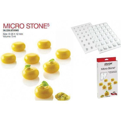 Форма кондитерская Silikomart MICRO STONE 5, силикон, ячейки 26*12 мм, Италия
