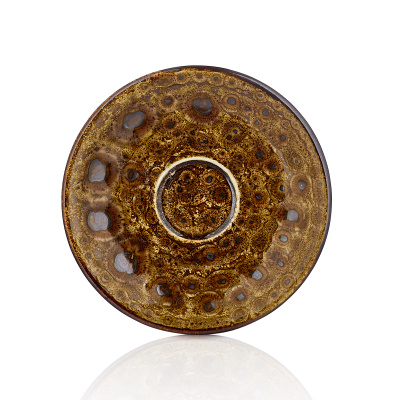 Блюдце d=12 cм,(для чашки РИ000021518)  фарфор,серия "Cowry Yellow", By Bone