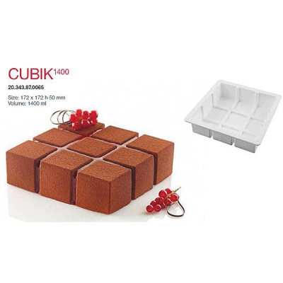 Форма кондитерская Silikomart CUBIK 1400, силикон, 17,2*17,2*5 см, Италия