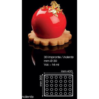 Форма кондитерская Pavoni SFERE 40*30 см, силикон, р-р ячейки: d 30 мм, Италия