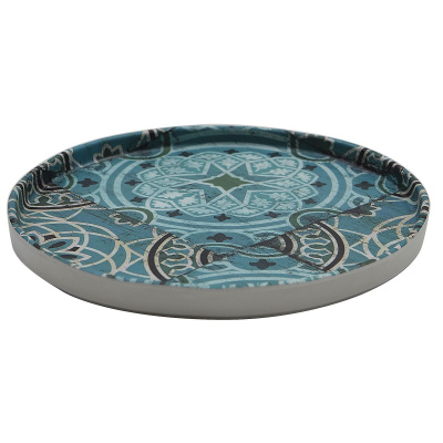Блюдо,поднос меламиновый 21*1.9 см,Damask Blue ,  P.L.