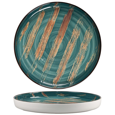 Тарелка с бортом Texture Dark Green Lines d 28*3 см, P.L. Proff Cuisine