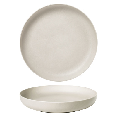 Тарелка с бортом d=25.5 cм,фарфор "NOBLE" серия "Fine Plus-Light Grey"