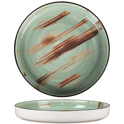 Тарелка с бортом Texture Light Green Lines 23 см, h 3 см, P.L. Proff Cuisine